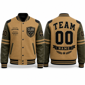 Veste universitaire unisexe en polaire marine MEGAMAPLE avec logo d'équipe imprimé en relief, style vêtement de travail hivernal durable - Product Image 1