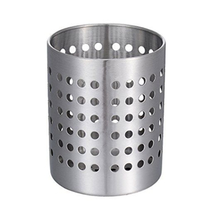 Countertop Silver Metal Cutlery Holder With 4 Compartment Utensil Caddy Decorative Farmhouse Style <b>Tabletop</b> Caddy - Product Image 3