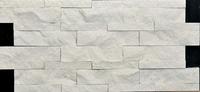 Revêtement mural en blocs de pierre de grès mince, surface rustique ciselée, beige clair, pierre naturelle, carrelage extérieur