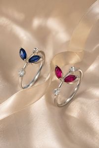 Ruby and Diamond <b>Ring</b> in 92.5 Sterling Silver Rhodium Plated Luxury Prong Setting - Product Image 6