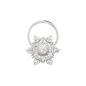 AJRETAIL - Piercing de Nariz con Diamante Natural de 0.14 Quilates, Oro de 14K, Corte Brillante, Diseño Floral, Estilo Étnico para Mujer, Color HI, Claridad VS-SI - Product Image 3