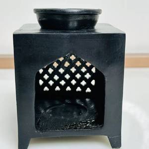 Antique Black Soapstone Marble <b>Aroma</b> Oil Burner Home Decorative Incense Incense Holders Religious Occasions <b>Diffuser</b> - Product Image 1