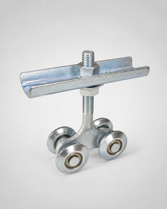Ensemble de roulettes modernes et silencieuses pour porte coulissante en acier doux avec finition zinguée, structure de roulement avancée, ouverture fiable et fluide - Product Image 2
