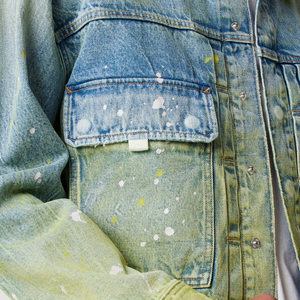 2026 New Fashion Men's Dip Dye Denim Jacket Casual Loose Fit Turn-down Collar Streetwear Jacket Autumn Wear Men's Jacket - Product Image 6