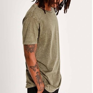 T-shirts pour hommes sur mesure, 100% coton, effet délavé à l'acide, coupe classique, manches classiques, col rond, t-shirt pour hommes effet délavé à l'acide - Product Image 2
