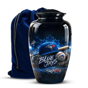 Urne de baseball personnalisée de style européen, écologique et durable, pour cendres commémoratives des fans des Blue Jays, 10 pouces - Product Image 5