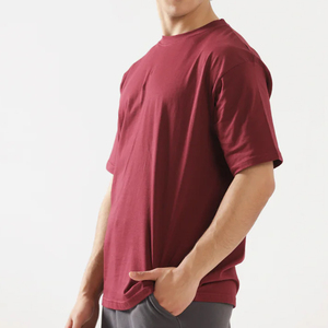 Fabricantes de Camisetas OEM, Camisetas Personalizadas de Manga Corta con Logotipo Frontal 100% Algodón para Hombre, Cuello Redondo, Casuales, Transpirables, de Secado Rápido, para Fitness - Product Image 1