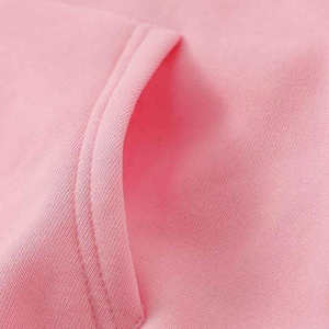 Sweat-shirt à capuche décontracté rose uni 100 % coton anti-boulochage à manches longues pour femme avec cordon de serrage et poches - Product Image 6
