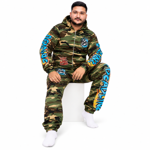 Conjunto Deportivo de Camuflaje Personalizado para Hombre, Sudadera con Cremallera Completa y Pantalones Jogger, Estampado en Serigrafía, Ropa Deportiva OEM al por Mayor - Product Image 4