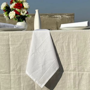 Serviette de table en coton blanc 70x120cm, unie, teinte à la main, style classique, pour la décoration de table à la maison - Product Image 4