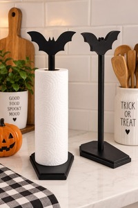 Black Metal <b>Paper</b> Towel <b>Holder</b> Freestanding Countertop Tissue <b>Roll</b> Stand with Antique Ornate Decorative Top - Product Image 5