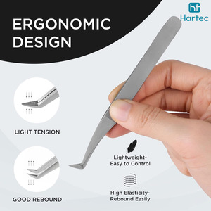 High Precision Stainless Steel Eyelash Tweezers Wholesale Professional Beauty Tools for Eyelash Extension Salons & Training - Product Image 3