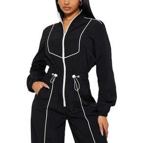 Survêtement de jogging coupe-vent pour femme, séchage rapide, fermeture éclair réfléchissante, polyester, survêtement coupe-vent personnalisé pour femme - Product Image 4