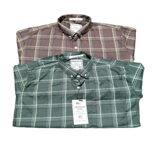 Wholesale Custom Men Casual Autumn White and Black Check 100% Cotton Flannel Shirt with Custom Logo