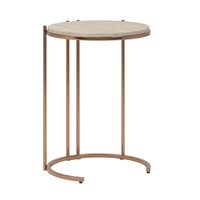 Table d'appoint réglable en acier avec plateau en marbre, design moderne, durable pour hôpital, bureau, salon