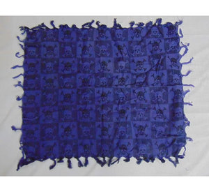 Super Quality 100% Cotton Handloom Knitted Arab Keffiyeh Shemagh <b>Scarf</b> with Skull Pattern Embroidered <b>Chiffon</b> Shawl Style - Product Image 1