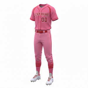 Maillot de baseball personnalisable respirant à col en V et pantalon uniforme, vêtements de sport imprimés par sublimation de haute qualité, prix abordable, OEM - Product Image 1