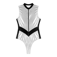 Body métallisé brillant pour hommes Justaucorps pour discothèque Jeu de rôle Cosplay Stage Performance Pole Dancing Dance Party