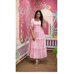 Vestido Maxi de Algodón Moderno y Popular para Mujeres y Niñas, Material Suave para Uso Diario y Festivo, Disponible para la Venta - Product Image 1
