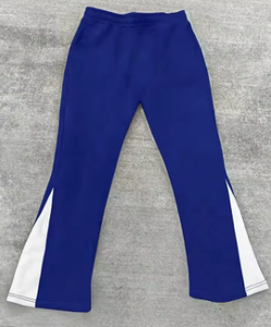 Pantalones Deportivos para Hombre, Estilo Casual Urbano, Modernos, con Estampado Cruzado, Ligeramente Acampanados, Diseño en Bloques de Color Blanco y Negro - Product Image 4