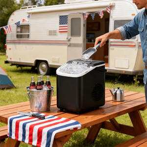 PSZ6Y10 Home Ice Maker for Outdoor <b>Camping</b> 12kg/day Bullet Ice Production PVC BPA Free Quick Coffee Ice - Product Image 3