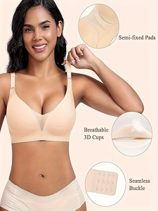 Ropa Interior Deportiva Inalámbrica Personalizada al por Mayor para Mujer, Talla Grande, Ajustable, Cómoda, Sexy, con Escote Profundo en V, Suave, Sin Costuras, con Efecto Push-Up - Product Image 6