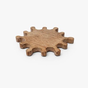 Ensemble de dessous-de-verre en bois Curio Craft, design moderne, antidérapant, écologique, résistant à la chaleur, dessous-de-verre carrés pour la salle à manger et la cuisine - Product Image 4