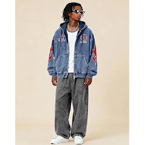 Sudadera con capucha y cremallera para hombre, estilo vintage, ligera, con estampado gráfico, estilo grunge, hip hop - Product Image 5