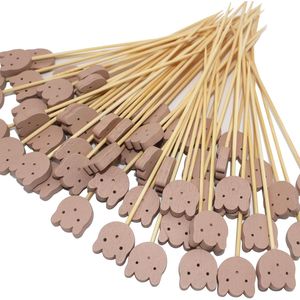 Stuzzicadenti in bambù a forma di orsetti marroni da 4,7 pollici, 200 pezzi, per antipasti, frutta e decorazioni per cocktail, ideali per feste in casa - Product Image 1