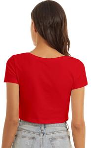 เสื้อครอปท็อปผู้หญิง ผ้าทนทาน ซักง่าย ระบายอากาศดี สวมใส่สบาย ไม่ยับ เป็นมิตรกับสิ่งแวดล้อม สไตล์ลำลอง ดีไซน์ใหม่ล่าสุด - Product Image 3