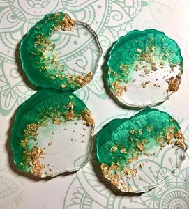 Handmade Resin Coaster Set With Colorful Abstract Design For Artistic Home Decor And <b>Table</b> <b>Protection</b> Accessories - Product Image 6