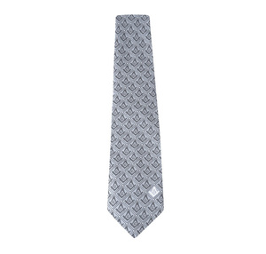 Cravate maçonnique haut de gamme pour Loge Bleue, avec emblème G (Équerre et Compas) gris, accessoire de Loge - Product Image 3