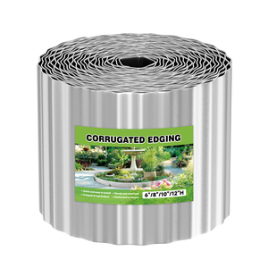 6"*20' Silver Cold Rolled Sheet Steel Landscape Edging Metal Border for Landscaping Lawn Yard Garden - Product Image 1