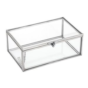Customized Glass Storage Box With Metal Frame For Jewelry Organizers And Storage Use - Product Image 3