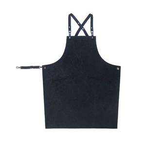 Delantal de Lona con Correa de Cuero Ajustable, Logotipo Personalizado, Uniforme Profesional para Hostelería, Diseño Cruzado en la Espalda, Bolsillo para Herramientas de Limpieza, Ropa para Personal - Product Image 1