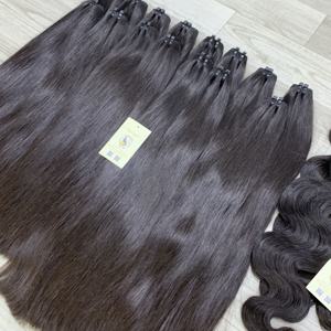 Extensiones de Cabello Natural Negro Virgen Vietnamita de Alta Calidad, Ondulado y Liso, Doble Trama, Tejido a Máquina, Directo de Fábrica - Product Image 6