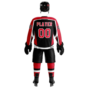 Camisetas de Hockey sobre Hielo Personalizadas para Hombre, Cuello en V, Conjunto de Dos Piezas, Impresión Digital del Nombre del Equipo y Número, 100% Poliéster Ecológico - Product Image 6