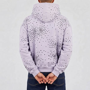 Sudadera con Capucha de Lujo con Pedrería, Unisex, de Algodón Grueso, Estilo Urbano Holgado, con Gráficos de Cristales y Etiquetas Personalizadas, Ropa al por Mayor - Product Image 5
