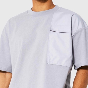 Men's Light Blue Cotton Crew Neck T-Shirt And Cargo Shorts <b>Set</b> Casual Summer Wear Breathable <b>Knitted</b> Fabric - Product Image 6