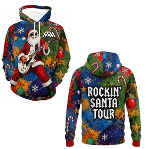 Pull à Capuche de Noël en Gros, Style Pull Moche Amusant, Imprimé Arbre de Noël et Chapeau de Père Noël, Confortable pour Hommes et Femmes, Commande en Gros, Marque Privée - Product Image 1