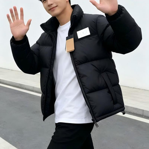 Custom Logo <b>Winter</b> Heavyweight Black Puffer Jacket Manufacturer Wholesale <b>Mens</b> Stand Collar <b>Warm</b> Outerwear Oversized Puffer <b>Coat</b> - Product Image 4