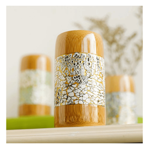 Tasse en bambou avec incrustation de nacre, vaisselle décorative en bambou naturel pour la maison, les repas et les cadeaux, provenant du Vietnam - Product Image 2