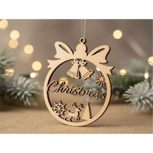 Ensemble d'ornements de Noël en bois bleu marine faits à la main, étoile en bois, flocon de neige, pendentif d'arbre, décoration rustique pour arbre de Noël - Product Image 4