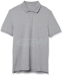 Polo de Algodón Gris de Manga Corta para Hombre, Color Sólido, Informal, Tejido de Punto, Transpirable, Corte Regular - Product Image 2