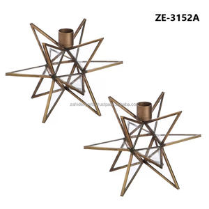 Lanterne à bougie artisanale écologique en fer forgé, décoration d'intérieur, porte-bougie de table de luxe pour la Saint-Valentin - Product Image 1