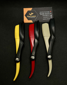 Saaqaans Enterprises Custom Logo Japanese Style Men's Stainless Steel Black <b>Single</b> Edge Half <b>Blade</b> Barber Safety <b>Razor</b> Face Body - Product Image 3
