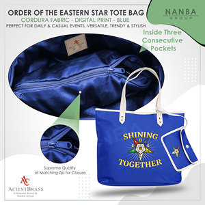 กระเป๋าช้อปปิ้งสีน้ำเงินลาย Blue OES Shining Together Order of the Eastern Star Journal แบบสั่งทำพิเศษ - Product Image 5