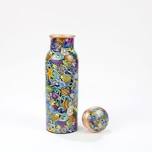 Elegante Botella de Agua de Cobre de 500 ml, 100% Cobre Puro, Beneficios Térmicos y Ayurvédicos para la Salud, Esmalte Resistente a los Arañazos, para Gimnasio y Aire Libre, Hecho en India - Product Image 3