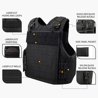 Gilet tactique léger, sangles d'épaule et latérales réglables à déconnexion rapide, gilet tactique respirant pour la chasse, les activités de plein air