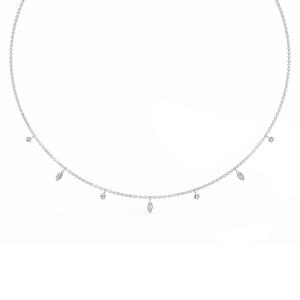 Collier pendentif en diamants de laboratoire taillés en marquise et ronds, formes mélangées, 18 pouces - Product Image 4